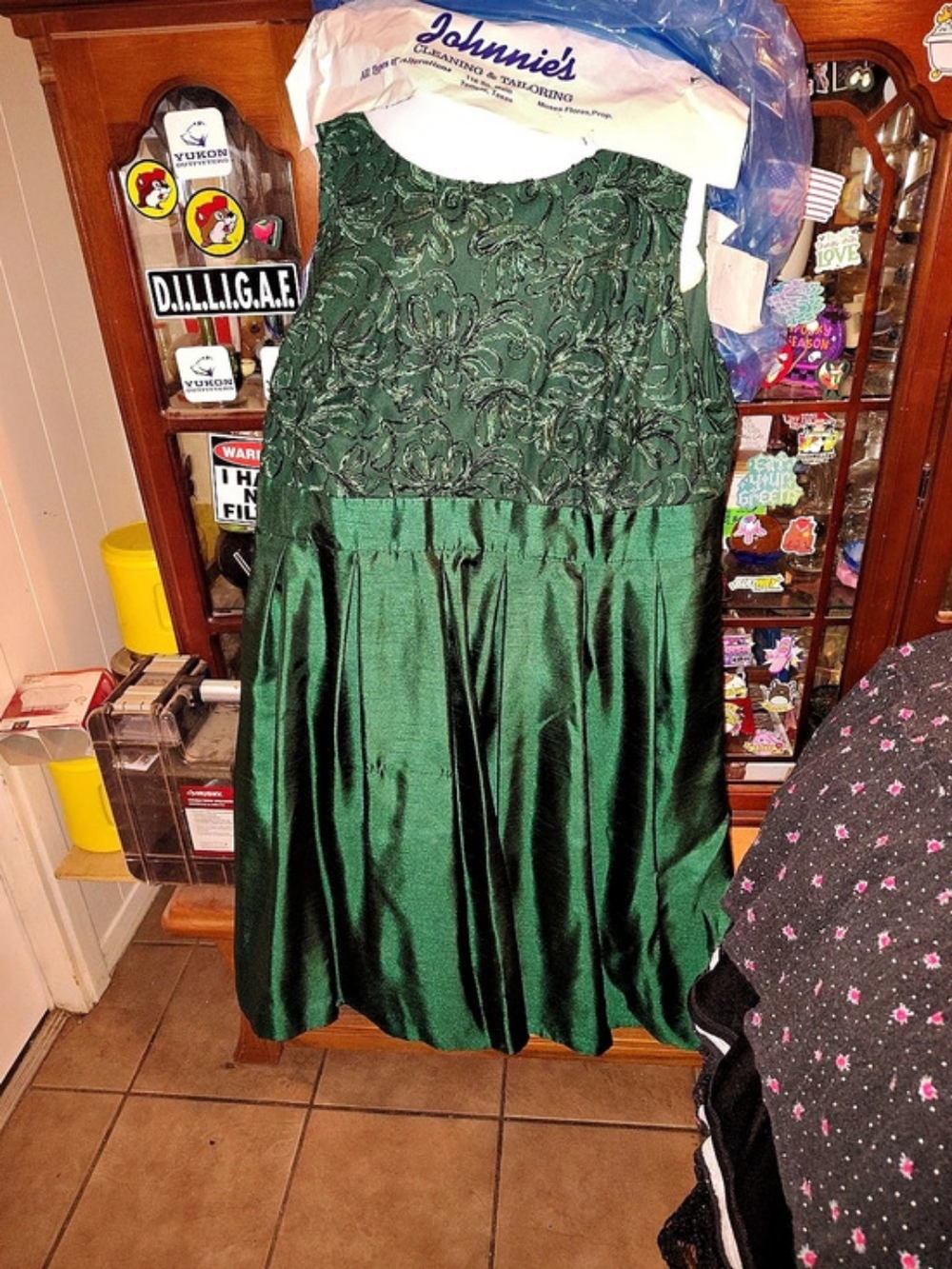 Green Floral Midi Dress